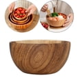 thumbnail image 5 of Wooden Hand Carved Round Salad Bowls, Perfect for Mixing Food, Nuts, Appetizers, Desserts, Rice Soup Noodle Dinnerware Decoration, 5 of 8