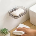 thumbnail image 2 of Fácil Instalación Jabonera Soporte para Pared de Cocina Sin Taladro Drenaje Transparente Moderno Baño Champú Barra DuchaContenedor A, 2 of 6