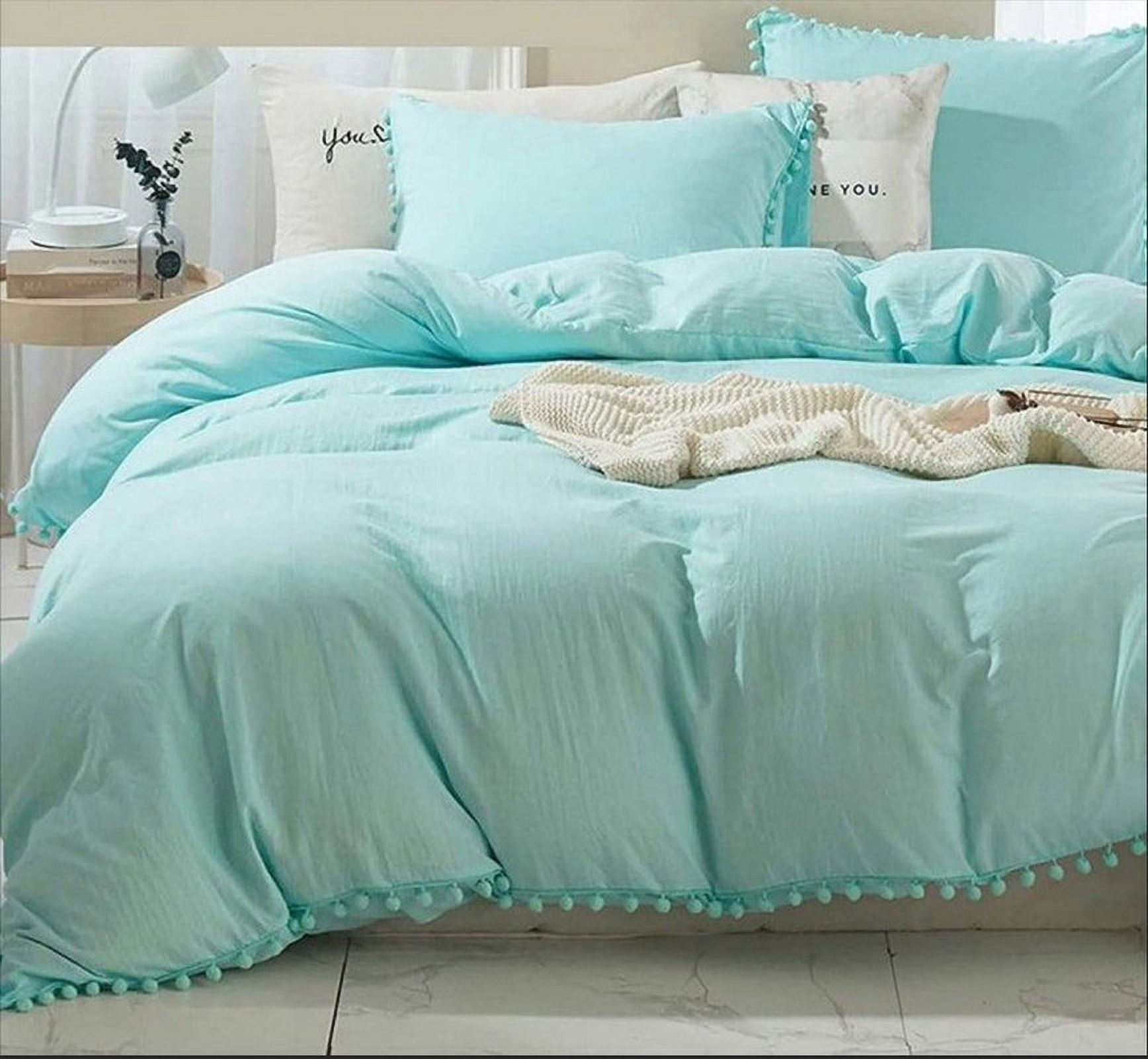Pavish Export Cotton Duvet Cover Set For Bedroom Boho Pom pom Bedding Duvet Cover With 2 Pillow Case Bohemian Twin Bedding Set