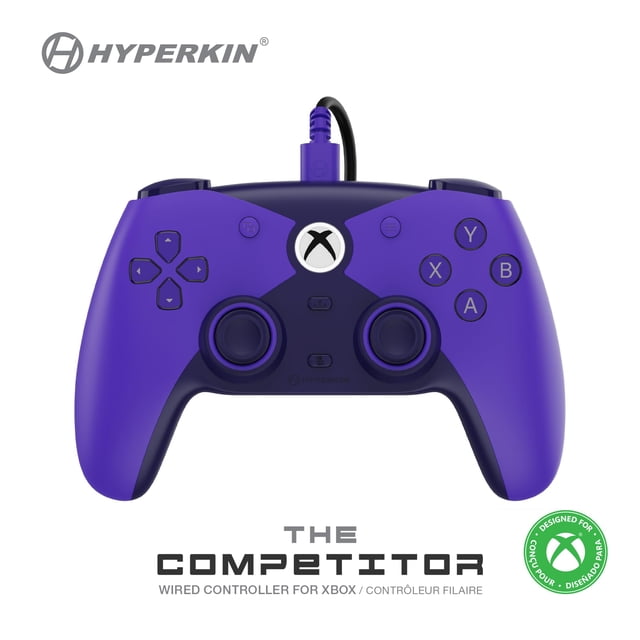 Controlador de videojuegos Hyperkin The Competitor cableado (púrpura)