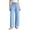 Light Blue, variant on Linen Cotton Casual Pants For Women Drawstring Pocket Relaxed Road Trip Outfit Summer Soft Looking Draped Silhouette Streetwear Lightweight Comfort