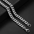 thumbnail image 4 of 16-36" Stainless Steel Silver Chain Cuban Curb Womens Mens Necklace 3/5/7/9/11mm, 4 of 4