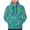 thumbnail image 3 of Zufioo Cute Shark Turtle Design Fleece Comfortable Hoodie for Mens,Sweatshirt for Men,Pullover Hooded Sweatshirt for Men -Small, 3 of 5