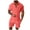 Bronze, variant on JLFKNG Men's 2 Piece Outfits Short Sleeve Zipper Up T Shirt And Plaid Shorts With Elastic Waist Drawstring Set Tracksuit Suitable For Vacation