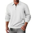 thumbnail image 5 of XAOWF Men'S Quarter-Zip Casual Sweatshirt Long Sleeve Turndown Collar Loose Fit Stylish Comfort Pullover Everyday Wear 2025 Autumn Versatile Trendy Tops, 5 of 9