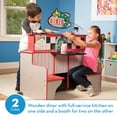 Melissa & Doug DoubleSided Wooden Star Diner Restaurant Play Space
