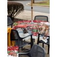 thumbnail image 4 of Outdoor Tablecloth with Umbrella Hole and Zipper, Red Christmas Square Table Cloth 60x60 Inch Waterproof Tablecloth, Xmas Winter Snowflakes Truck Dogs Picnic Table Cover for Patio Camping, 4 of 7