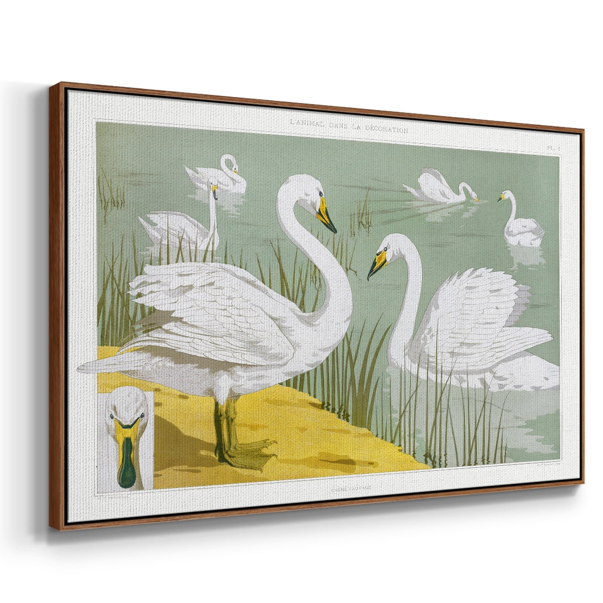 Vintage Landscape-CXX By Wexford Home Framed in Walnut Wood Gallery Wrapped Canvas 17 in. x 25 in.