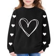 thumbnail image 2 of GiLiling Girls Preppy Heart Sweatshirt, Oversized Pullover Sweatshirt, Kids Fall Winter Long Sleeve Cute Trendy Hoodie with Pocket (Black, 5-6 Years), 2 of 7