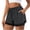 Dark Gray, variant on RKSTN Women's Shorts Dolphin Gym Shorts with Compression Liner Trendy Solid Color Split Hem High Waisted Elastic Drawstring Waistband Relaxed Fit Summer Shorts with Pockets