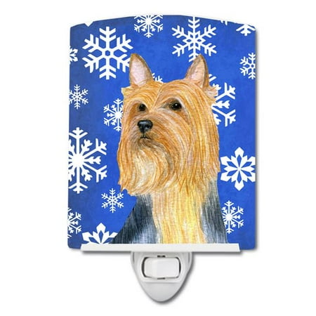 

Silky Terrier Winter Snowflakes Holiday Ceramic Night Light