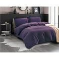 thumbnail image 1 of Mocassi 3-Piece Duvet Cover Set, 1800 Thread Count, Button Closure, Solid Color - Cooling, Breathable Material- Wrinkle, Fade, Stain Resistant, King/California King, Purple, 1 of 5