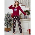 thumbnail image 2 of WEHUSE Christmas Pajamas Womens Long Sleeve Sleepwear Holiday Matching Pjs Comfy Long Pants Lounge Set, 2 of 7
