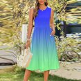 thumbnail image 1 of WILLBEST Vestido Portátil Para Mujer, Informal, Con Estampado Degradado, Sin Mangas Y Bolsillos 1334, 1 of 3