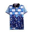 thumbnail image 2 of Ma Croix Mens Short Sleeve Pattern Printed Slim Polo Shirt, 2 of 7