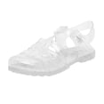 thumbnail image 2 of Ladies Sandals,Flat Sandals for Women,Summer Sandals,Womens Flat Shoes,Women's Sandals,Summer Sandals, Women's Flat Bottomed Fashion, Crystal Shoes, Transparent Beach Jelly Shoes,Silver,6.5, 2 of 7