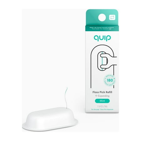 quip Floss Pick Refill Pod, Replaces 180 Single-Use Plastic Picks, Mint