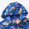 thumbnail image 5 of Coerni Baby Boys Windbreaker Hooded Jacket Kids Cute Waterproof Outwear Lightweight Print Raincoats Zip Up Button Down Coat, 5 of 9