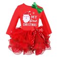 thumbnail image 2 of Zpanxa Baby Girls Christmas Dresses, Long Sleeve Lace Princess Gauze Dress, Kids Pageant Flower Girl Dress, Newborn Girls Christmas Romper Tutu Dress Red (4-5 Years), 2 of 8