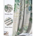 thumbnail image 3 of Green Eucalyptus Leaves Kitchen Curtains Spring Daily Flowers Plants Beige Cafe Short Curtains for Bathroom Blackout Window Curtain Small Window Treatment Drapes for Bedroom Living Room 52"x45"x2, 3 of 9