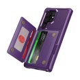 thumbnail image 2 of Allytech  Magnetic Clasp Wallet Case for Samsung Galaxy S24 Ultra with 3 Card Holder, Compatible with Magnetic Car Mount, Premium PU Leather Kickstand Soft TPU Frame Shockproof Case, Purple, 2 of 8