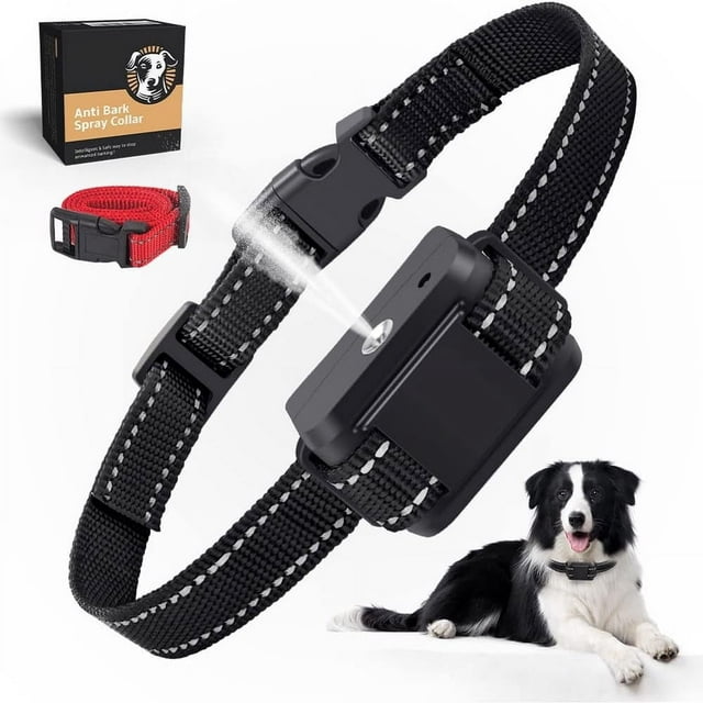 JUNWELL Anti Bark Dog Collar Citronella Spray Automatic Dog Bark Recognition Rechargeable Dog Training Collar with 2 Anti Barking Straps for Small Medium Large Dogs