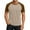 Brown #046, variant on Godokuleh Mens Casual Slim Fit T Shirts Raglan Short Sleeve Crewneck Baseball Tees Color Block Workout Fashion Shirt Beige M