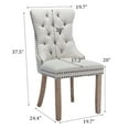 thumbnail image 4 of JETEAGO Linen Fabric Dining Chair Set of 4, Upholstered Tufted Dining Room Chair with Nailhead Trim and Solid Light Color Wood Leg for Kitchen, Beige, 4 of 8