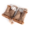 thumbnail image 2 of Women Ladies Winter Faux Fur Fingerless Gloves Soft Warm Mittens Fur Lined, 2 of 3