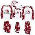 thumbnail image 4 of Odeerbi Christmas Pajamas for Family Holiday Long Sleeve Family Christmas Pajamas Matching Sets Mom Casual Printed Top Pants Outfits Loungewear Two-Piece Sleepwear Xmas PJs Set Red, 4 of 6