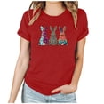 thumbnail image 1 of Mujeres Manga Corta de Verano Tops Día de San Valentín Impreso Cuello Redondo, Camisa de Moda Casual Blusa, 1 of 6