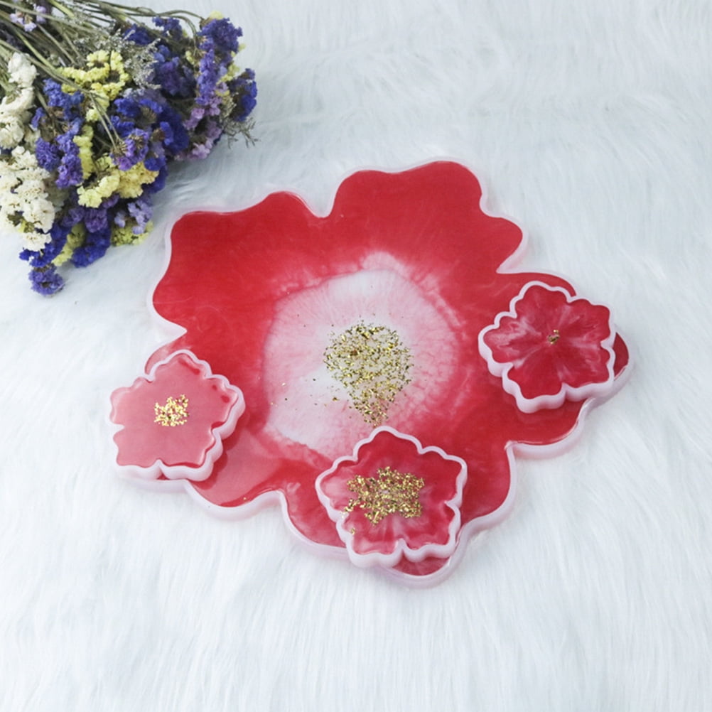 WRISTBIQUE 2 Pcs Resin Bowl Mold for Home Decoration and present Giving Transparent Flower Shape Mould