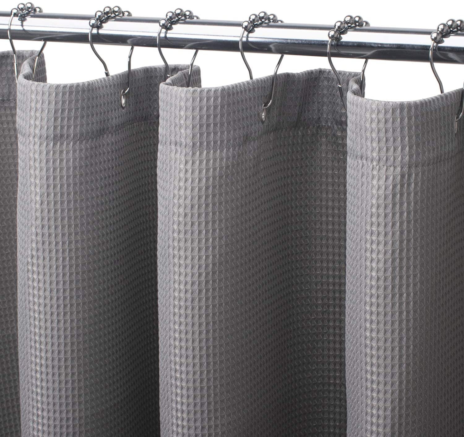 Waffle Shower Curtain, Heavy Duty Fabric Shower Curtains with Waffle