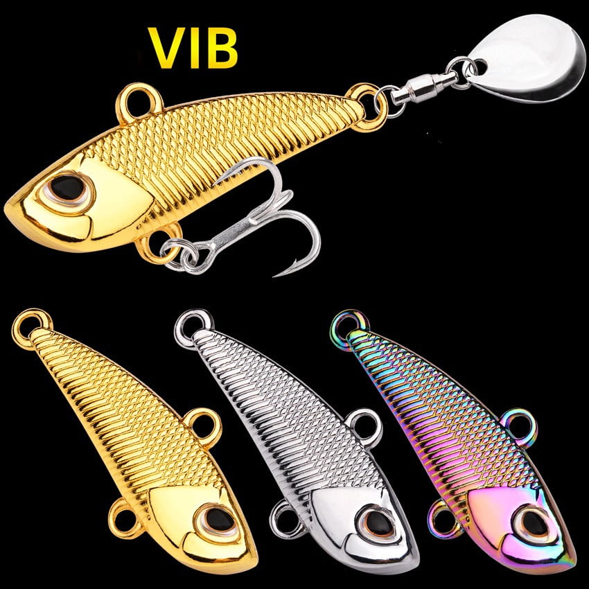 6PCS Metal Vib Vibration Fishing Lures Wobble Rotating 7g-30g Spinner Spoon Bait