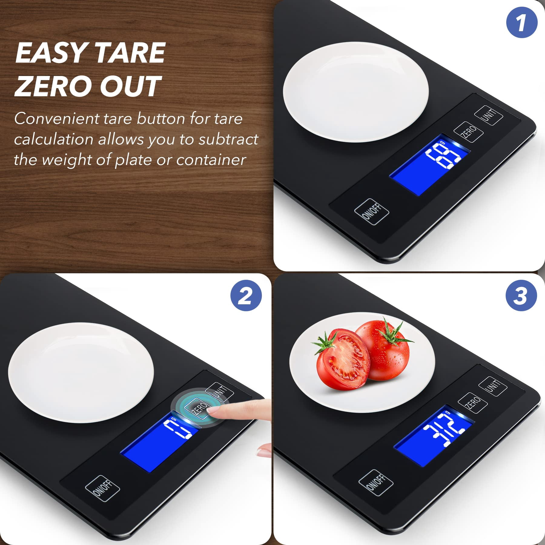 33lb Food Kitchen Digital Scale,1g/0.05oz Precise Graduation, USB Charging Kitchen Scale, Waterproof Stainless Steel with LCD Display, Ounces and Grams for Weight Loss, Cooking, Baking (silvery)