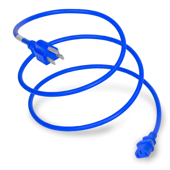 World Cord Sets 9 Foot NEMA 5-15P to IEC320 C13 Standard Duty Universal TV/ Computer/Electronics Cord 15 Amp Power Cable (Blue)