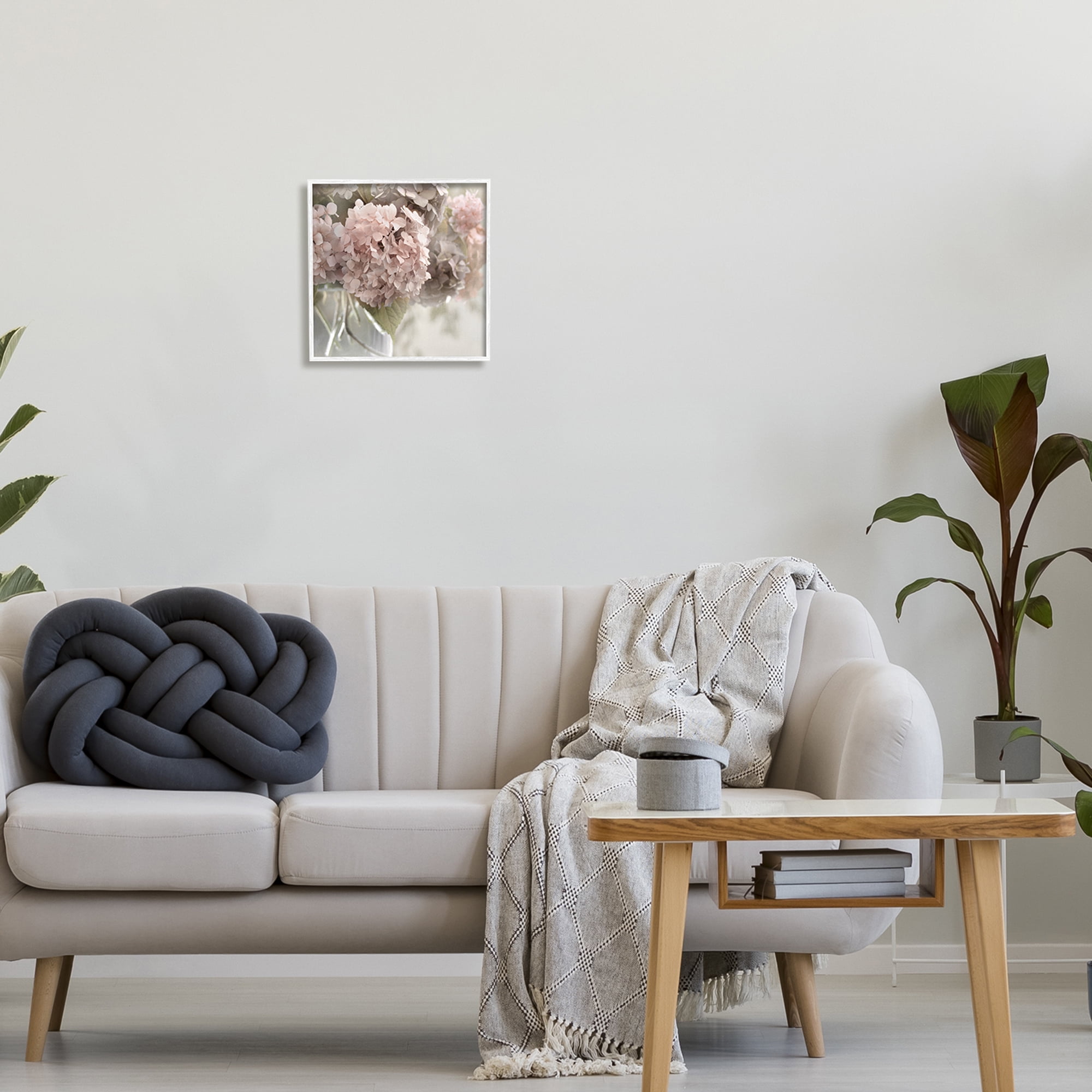 Stupell Industries Pink Hydrangeas Close Up Botanical & Floral Photography White Framed Art Print Wall Art, 12 x 12