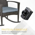 thumbnail image 4 of Outsunny Chaise Berçante d'Extérieur en Rotin PE avec Coussin Gris, 4 of 10