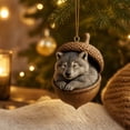 thumbnail image 6 of Forest Animal Acorn Ornaments 3D, Detailed Woodland Creature Figurines in Acorn Shell, Shatterproof Resin Christmas Tree Ornaments, Unique Animal Lover Gift Idea, Christmas Decor Set, H, 6 of 7