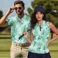 thumbnail image 2 of KUIFORTI Matching Golf Shirts for Couple Tropical Palm Leaf Mens Hawaiian Shirt Suitable for Outdoor Sports Mens Shirts Casual Soft and Comfortable Quick Dry Breathable Fabric, 2 of 6