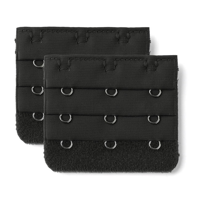 INSPIRE CHIC Rallonges de Soutien-Gorge pour Femmes à 3 Crochets 3 Rangées Bretelle de Soutien-Gorge Extensible Boucle Crochets Bande de Soutien-Gorge Noir 2