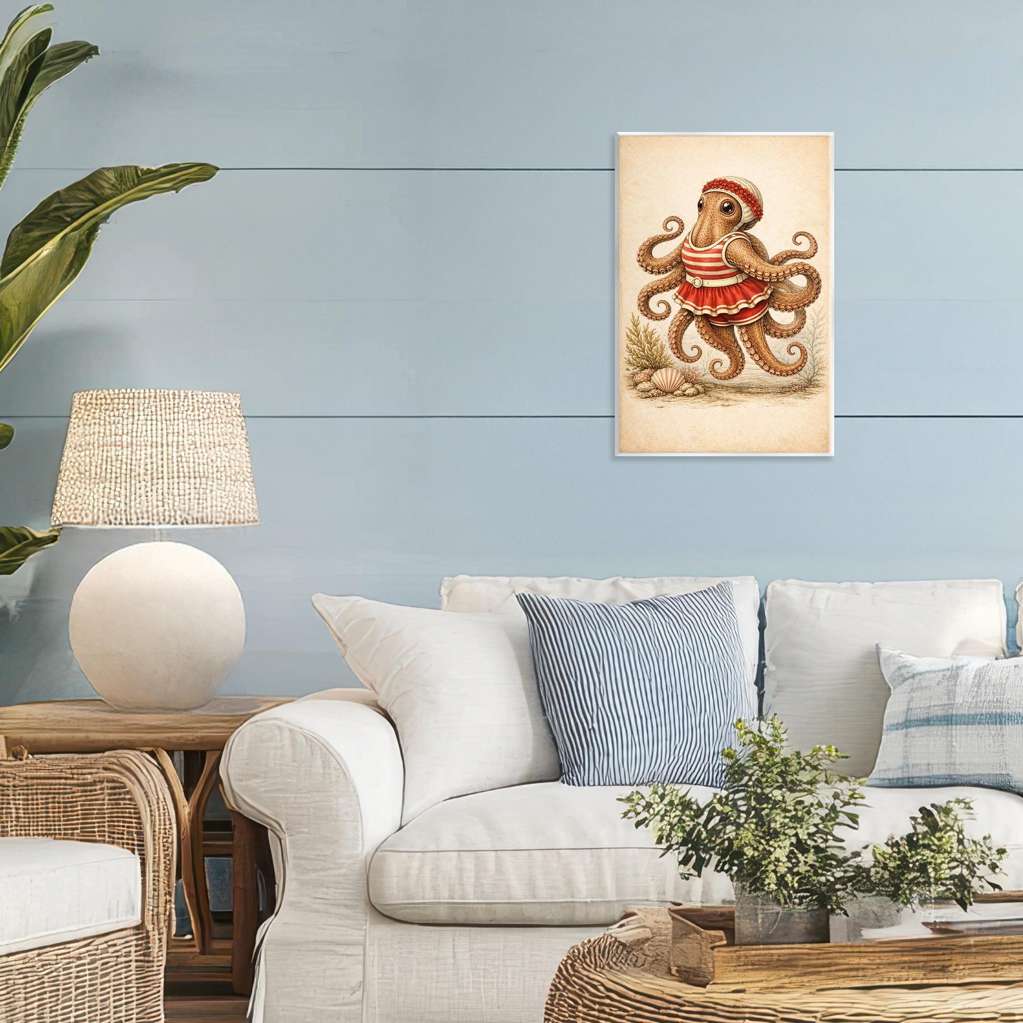 Stupell Industries Octopus of Maritime Bathing Society Wall Plaque Art, design by Grotto Studios