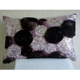 thumbnail image 2 of The HomeCentric Luxury Purple Lumbar Pillow Cover, Ribbon Rose Flower Lumbar Pillow Cover, 12x16 inch (30x40 cm) Lumbar Pillow Cover, Rectangle Silk Lumbar Pillow Cover, Floral Modern - Wine Roses, 2 of 4