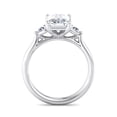 thumbnail image 3 of Eterna Jewel 2.2 Ct Radiant Cut Lab Created Diamond Ring - 14K White Gold Plated Engagement Ring for Women - Three Stone Wedding Ring - Perfect Proposal Gift for Her - Jewelry for Special Occasions, 3 of 3