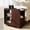 Walnut, variant on Compact Wood Side Table with Storage – Slim End Table with Magazine Rack and Wheels, Small Couch Side Table for Living Room, Narrow Nightstand for Bedroom