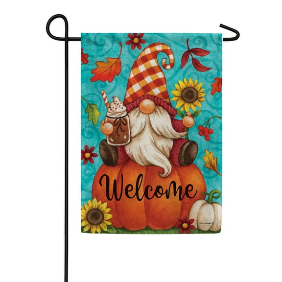 Pumpkin Gnome 4952 Decorative Flag