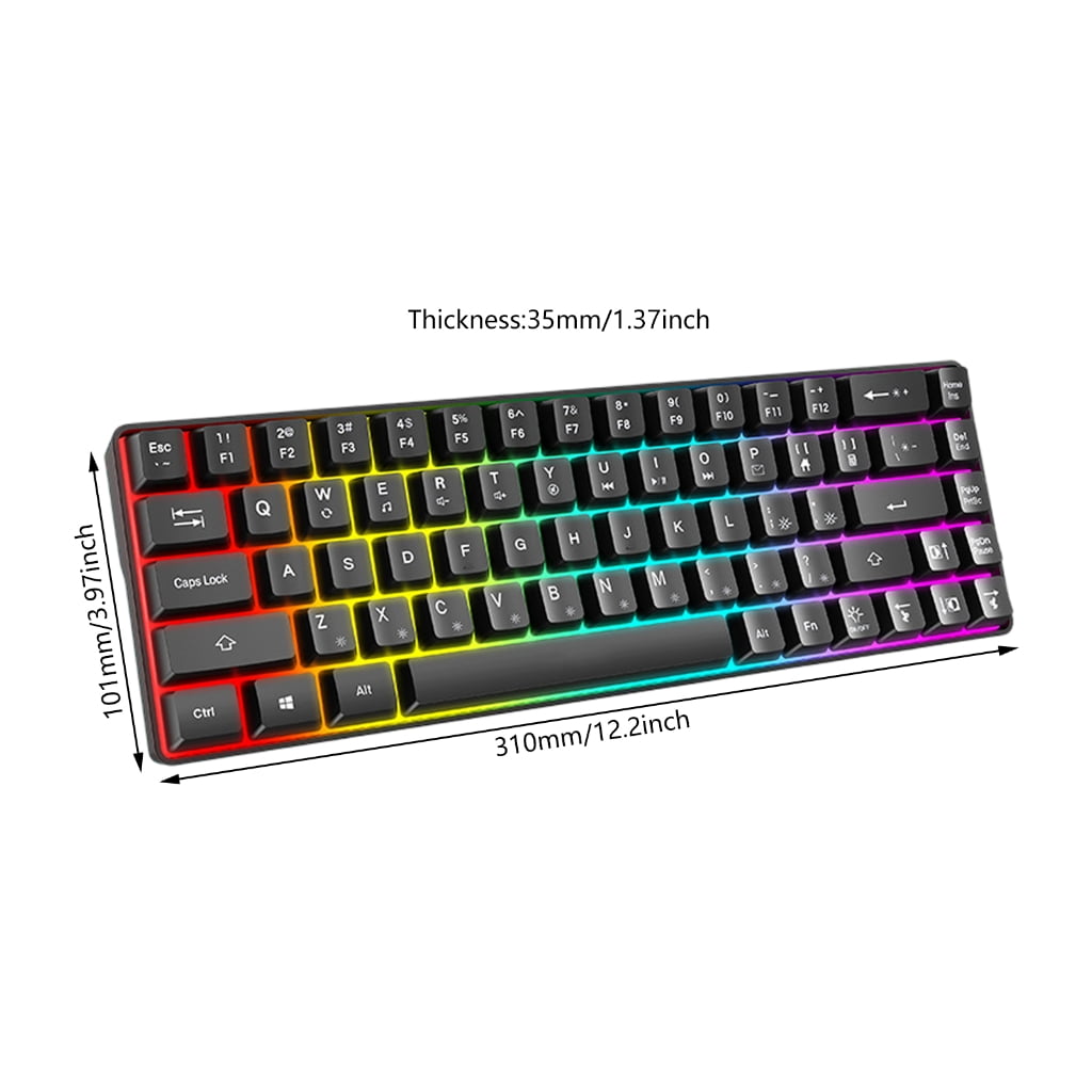 Tizuqe Quiet Mechanical Gaming Keyboard 60Percent Wire Keyboard Waterproof Dustproof