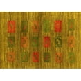 thumbnail image 1 of Ahgly Company Machine Washable Indoor Rectangle Abstract Yellow Contemporary Area Rugs, 8' x 12', 1 of 4