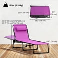thumbnail image 3 of Outsunny Chaise Longue Pliante d'Extérieur, Chaise Longue Réglable à 4 Niveaux avec Appuie-Tête, Chaise de Bronzage Lit de Plage, Lit de Camp Inclinable pour le Camping, la Randonnée, la Cour Arrière, Violet, 3 of 10