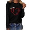 thumbnail image 1 of Pompotops Femmes Imprimé Décontracté Col Rond Manches Longues T-shirt Tunique Tops Blouse, 1 of 8